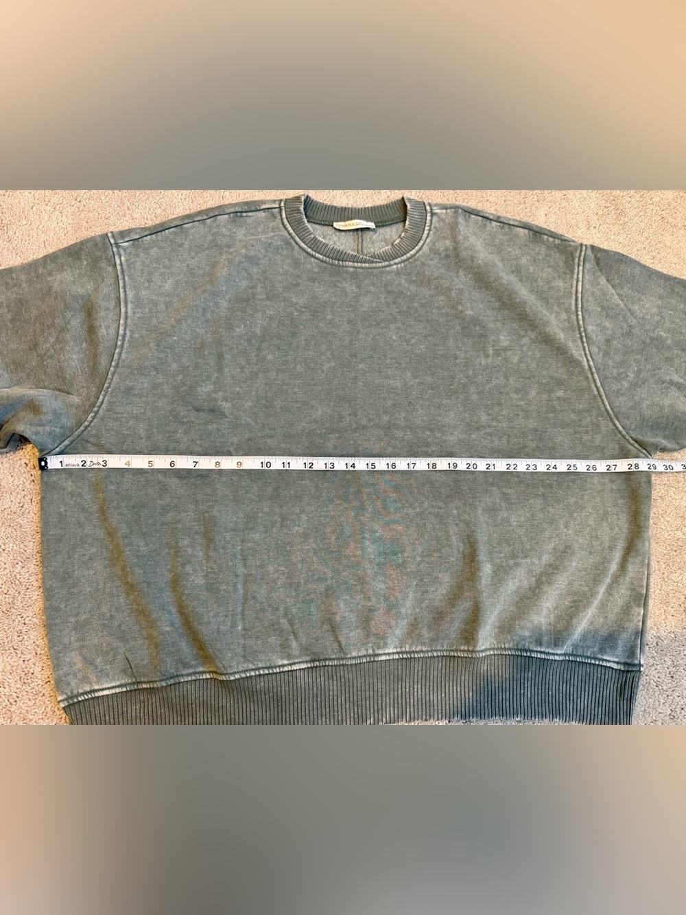 NWT (Bag) Zenana Outfitters Acid Washed Ash Jade Crewneck Sweater | S/M & L/XL - Picture 10 of 12